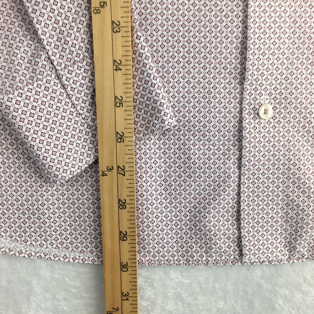 Charles Tyrwhitt Dress Shirt Mens XL Burgundy/Pink Print Slim Fit Non Iron - Picture 7 of 10